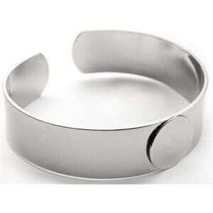 5 Silver Tone Metal Cuff Bracelet Blank for DIY Embellishments---5 Cuff Bracelet